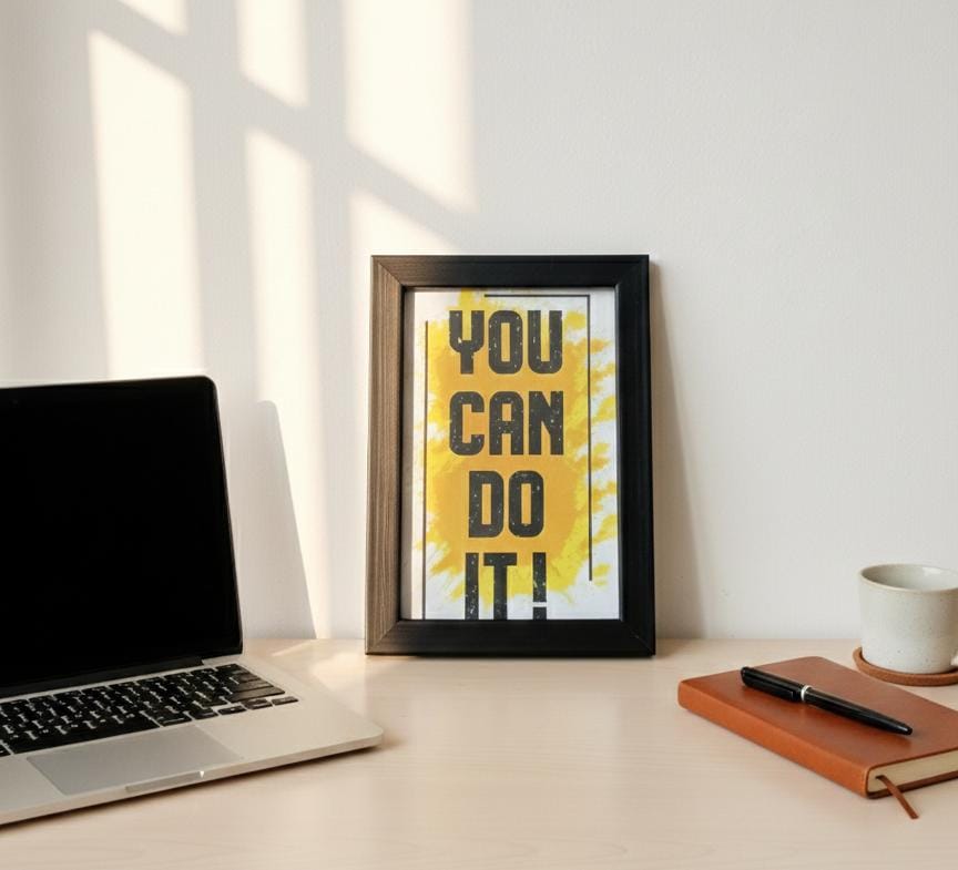 You Can Do It Bold Motivational Print – Modern Workspace Wall Art