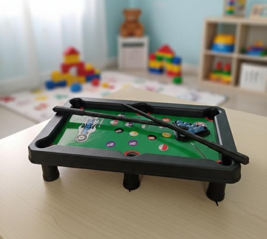 Miniature Tabletop Pool Table Game Set – Fun and Skill Building Desktop Game
