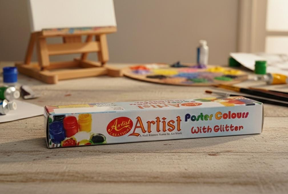 Vibrant Painting Set – High Quality Poster Colours with Glitter for Creative Art