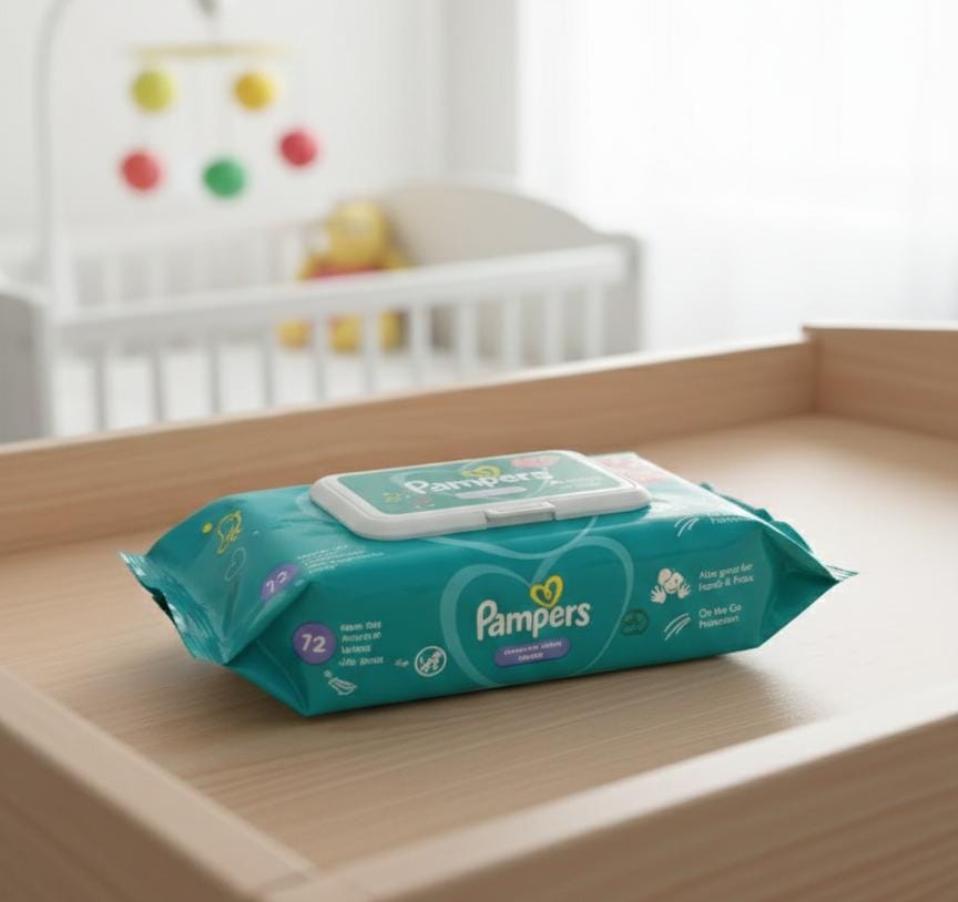 Pampers Sensitive Baby Wipes – 72 Count Pack with Flip-Top Lid