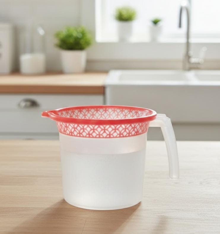 Printed Plastic Bath Mug with Easy-Grip Handle