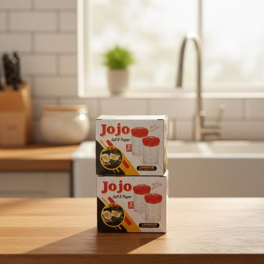 JoJo Multi-Purpose Spice Shaker Set (Pack of 4) – Clear Body with Stylish Red Tops