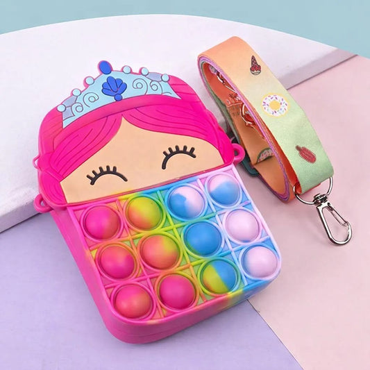 Mini Girl’s Crossbody Bag – Textured Silicone Multicolor Design