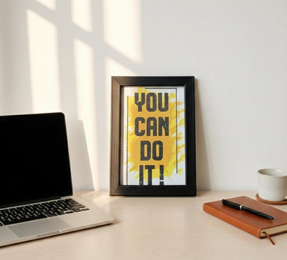 You Can Do It Bold Motivational Print – Modern Workspace Wall Art