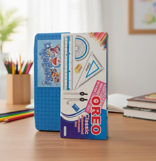 Complete Geometry Set – Durable Metal Case with Attractive Character Design