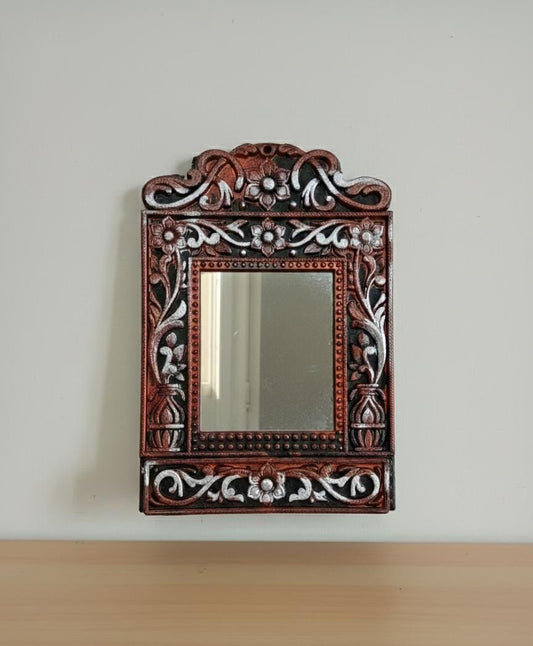 Hand Carved Wall Mirror – Elegant Vintage and Royal Home Decor