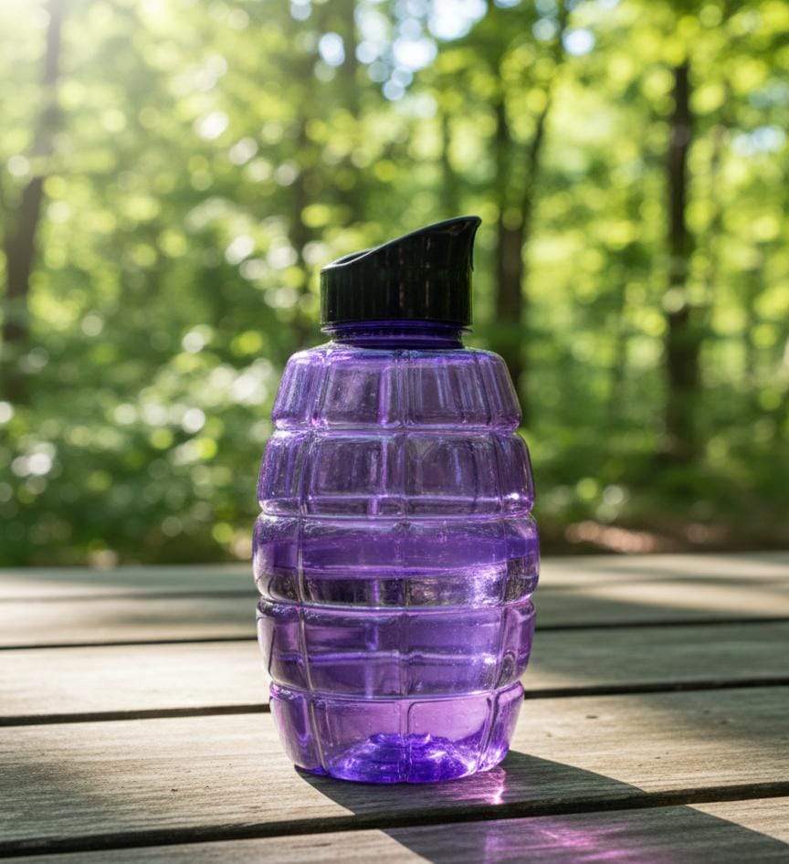 Unique Purple Grenade Textured Sports Bottle – Strong and Stylish Hydration Companion