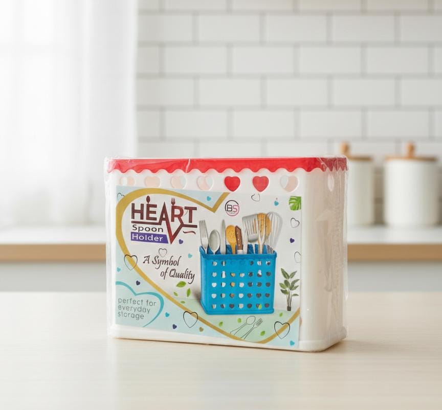 Heart Themed Cutlery Holder – Stylish and Practical Kitchen Organizer