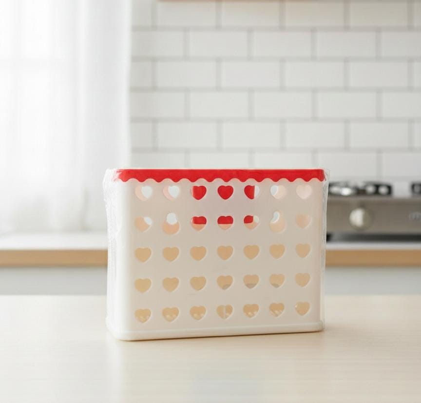 Heart Themed Cutlery Holder – Stylish and Practical Kitchen Organizer