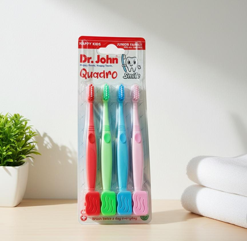 Kids Toothbrush Set – Pack of 4 Soft Bristle Brushes for Daily Oral Care