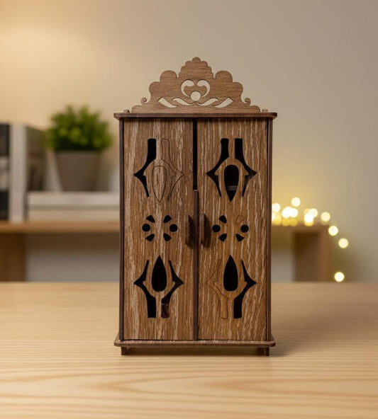 Premium Miniature Wooden Wardrobe Decor – Elegant Handcrafted Showpiece for Home and Office