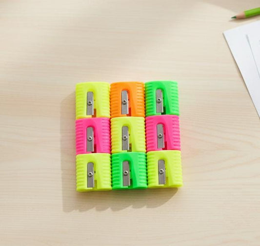 Mega Value Pack of 9 Neon Pencil Sharpeners – Bright and Durable Stationery Set
