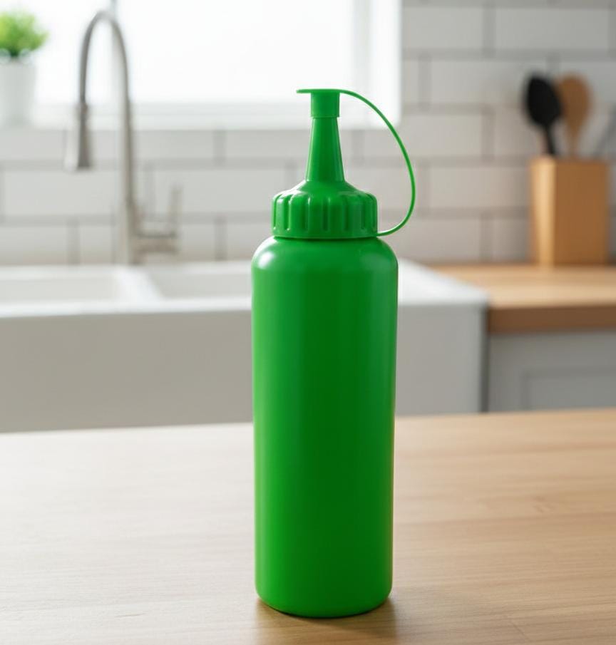 Premium 500ml Green Squeeze Sauce Bottle – Leak-Proof Condiment Dispenser for Ketchup, Mustard &amp; Mayo
