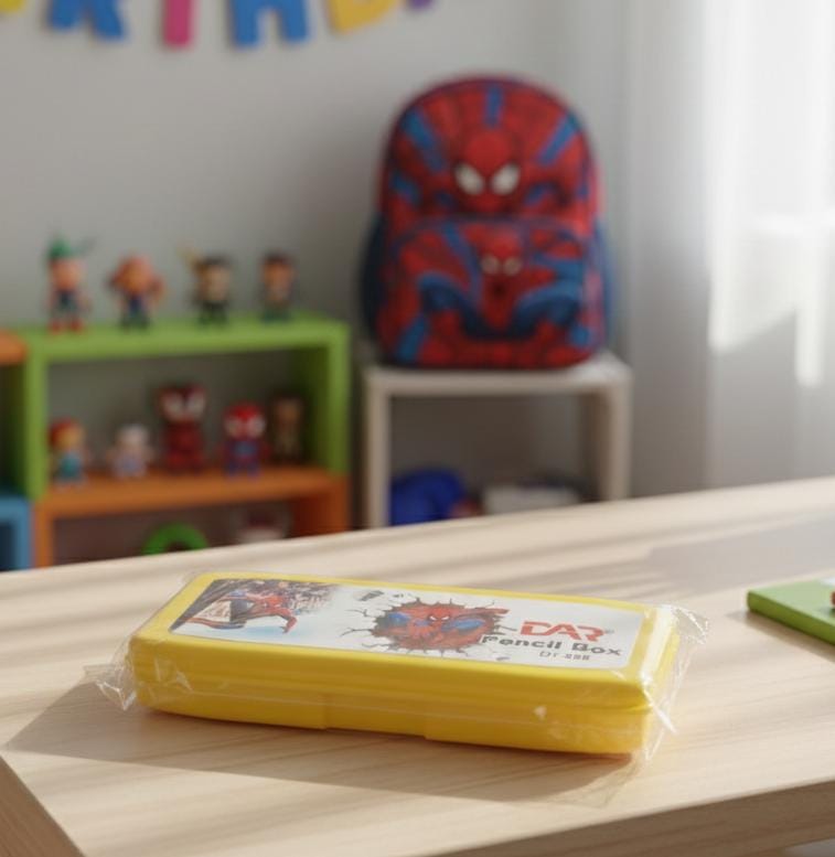 Spider-Man Yellow Pencil Box for Kids