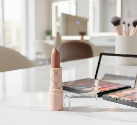 Nude Pink Soft Lipstick – Lightweight Formula with Crystal-Clear Cap