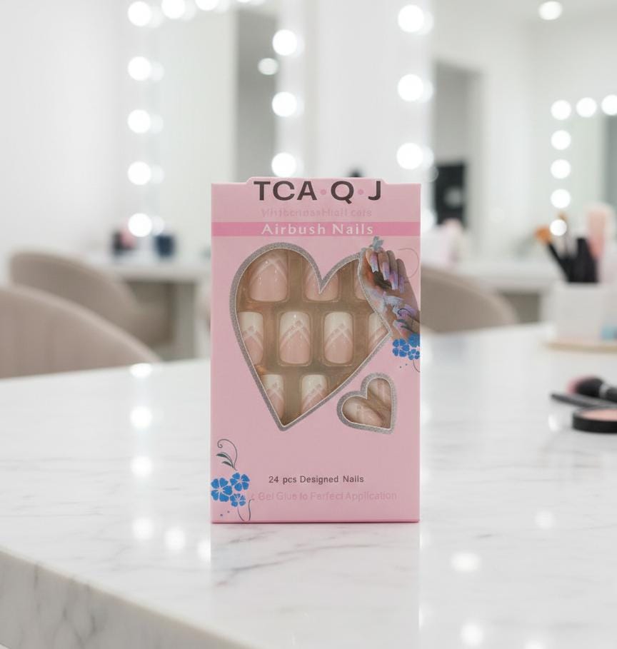 24-Piece Designer Fake Nails Set – Airbrush Finish