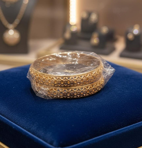 Classic Golden Filigree Kada Set – Exquisite Craftsmanship