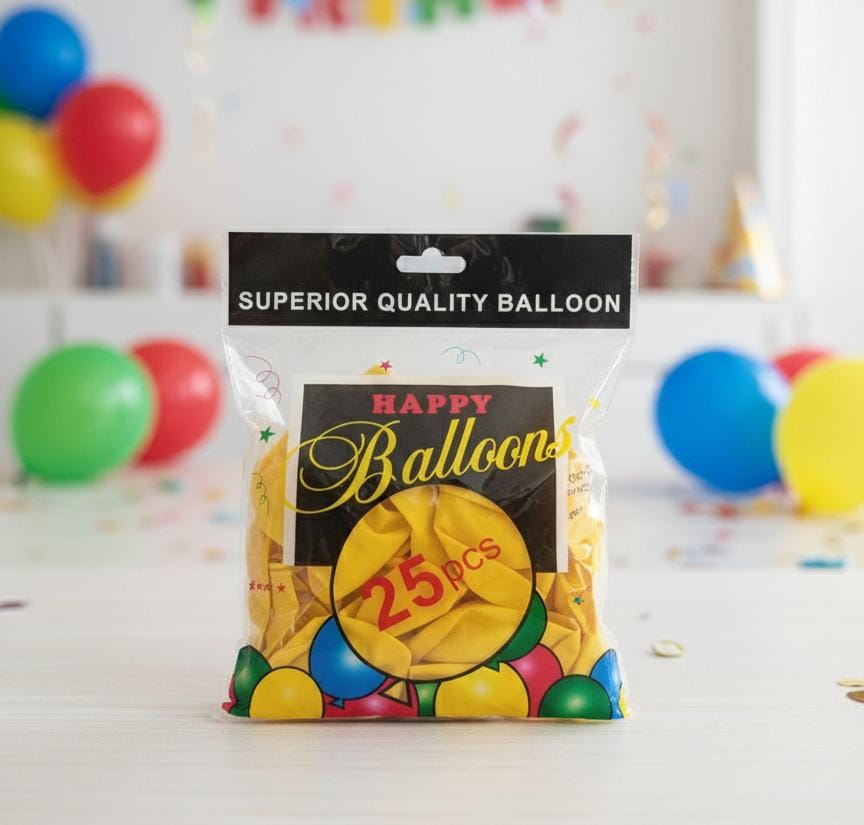 Premium Yellow Balloons (Pack of 25)