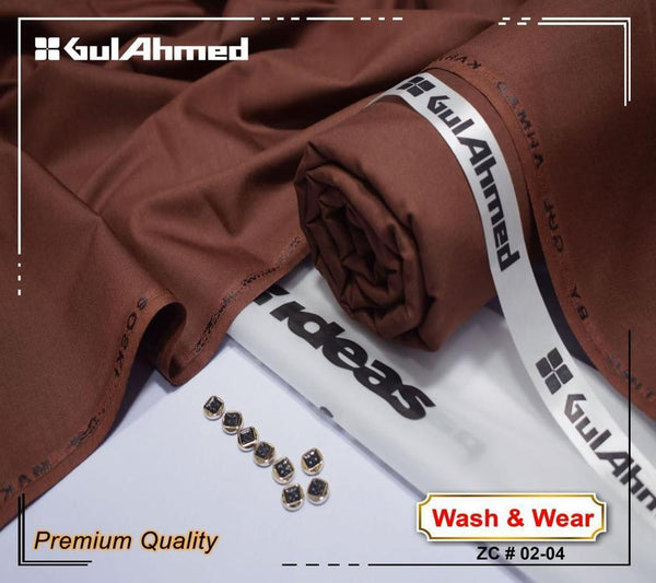 Premium Men’s Unstitched Wash & Wear – 4-Meter Summer Plain Suit