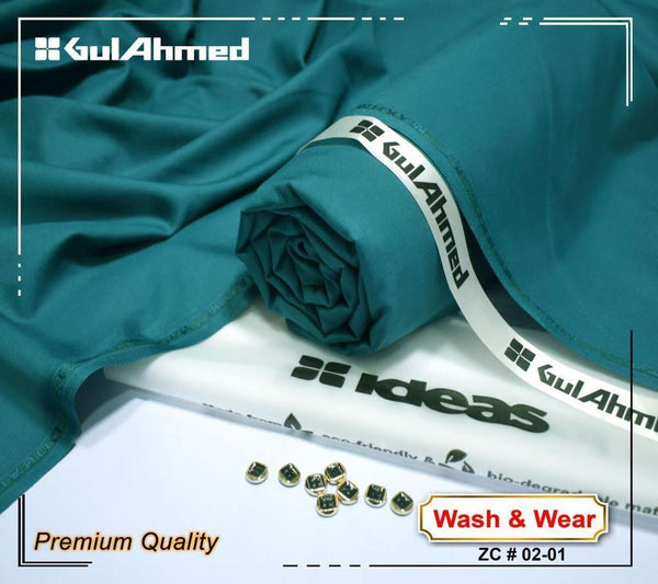 Premium Men’s Unstitched Wash & Wear – 4 Meter Summer Plain Suit