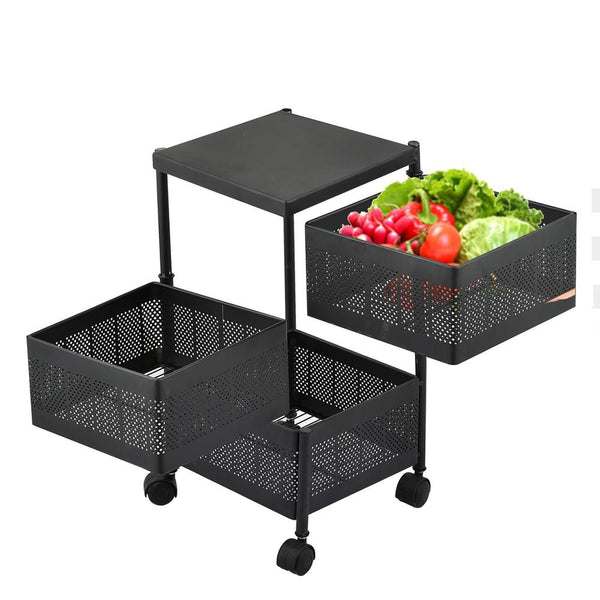 3-Layer Rotatable Iron Fruit Basket