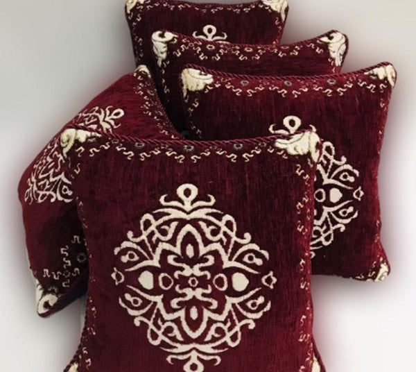 Luxury 5-Piece Velvet Jacquard Cushion Cover Set