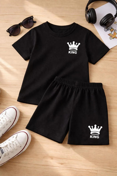 2 Pcs Boy's Polyester Printed Tracksuit
