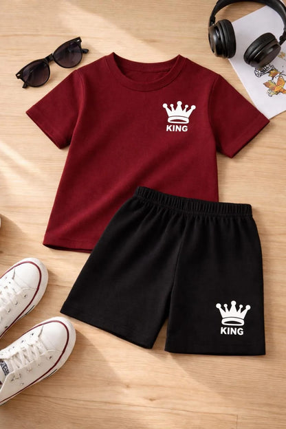 2 Pcs Boy's Polyester Printed Tracksuit